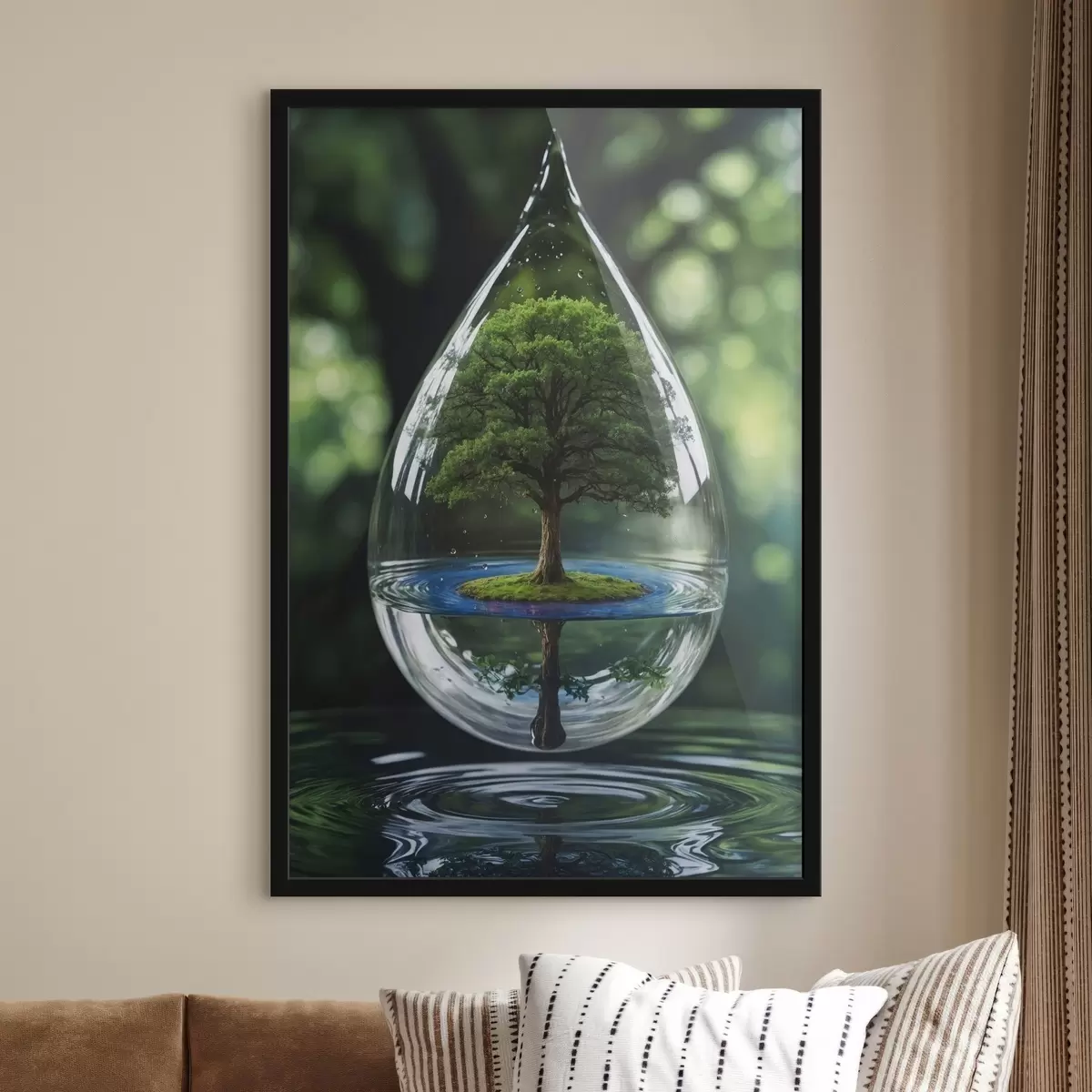Plakatas Lašas su medžio atspindžiu f44480