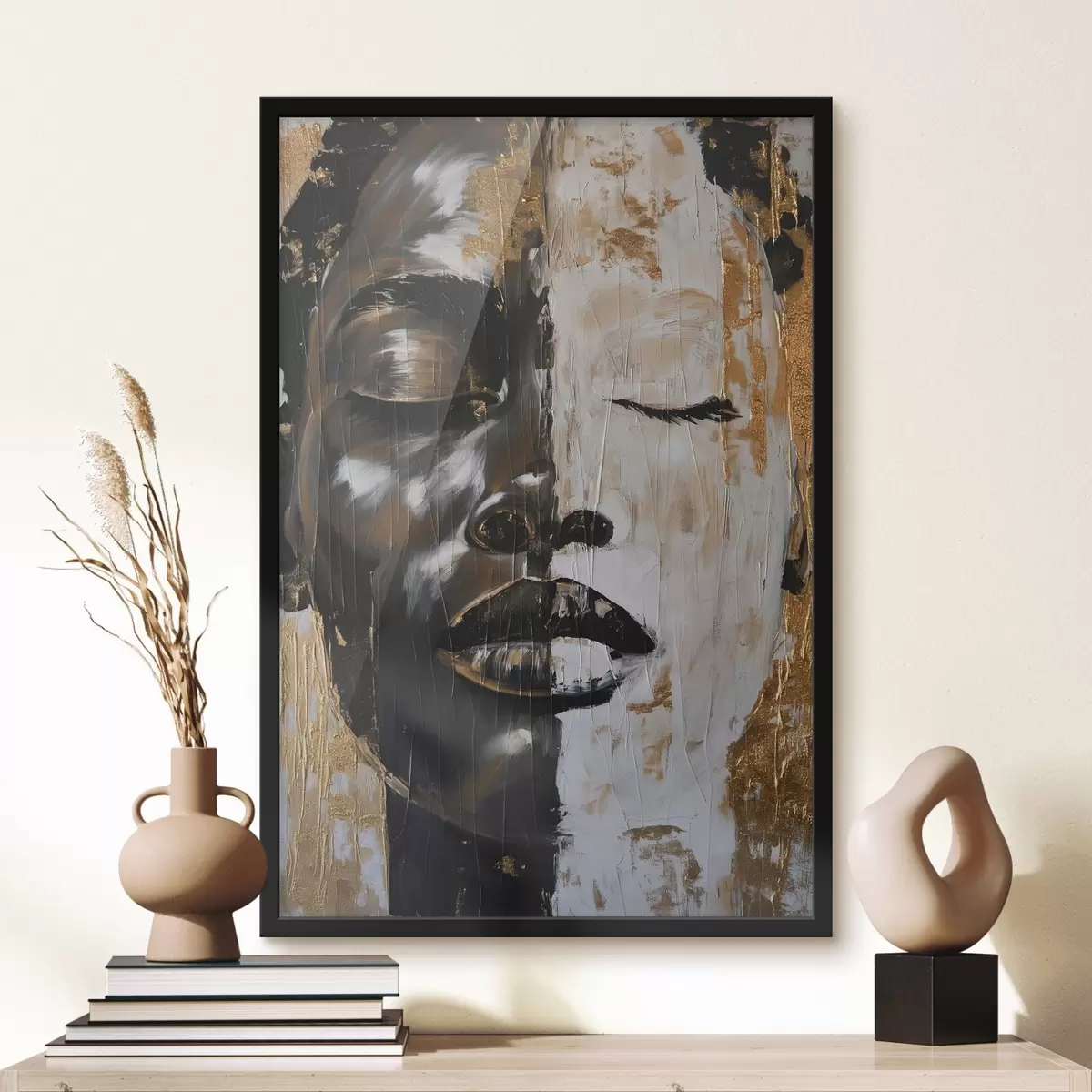 Plakatas Abstraktus portretas, imituojantis tapybą f44514