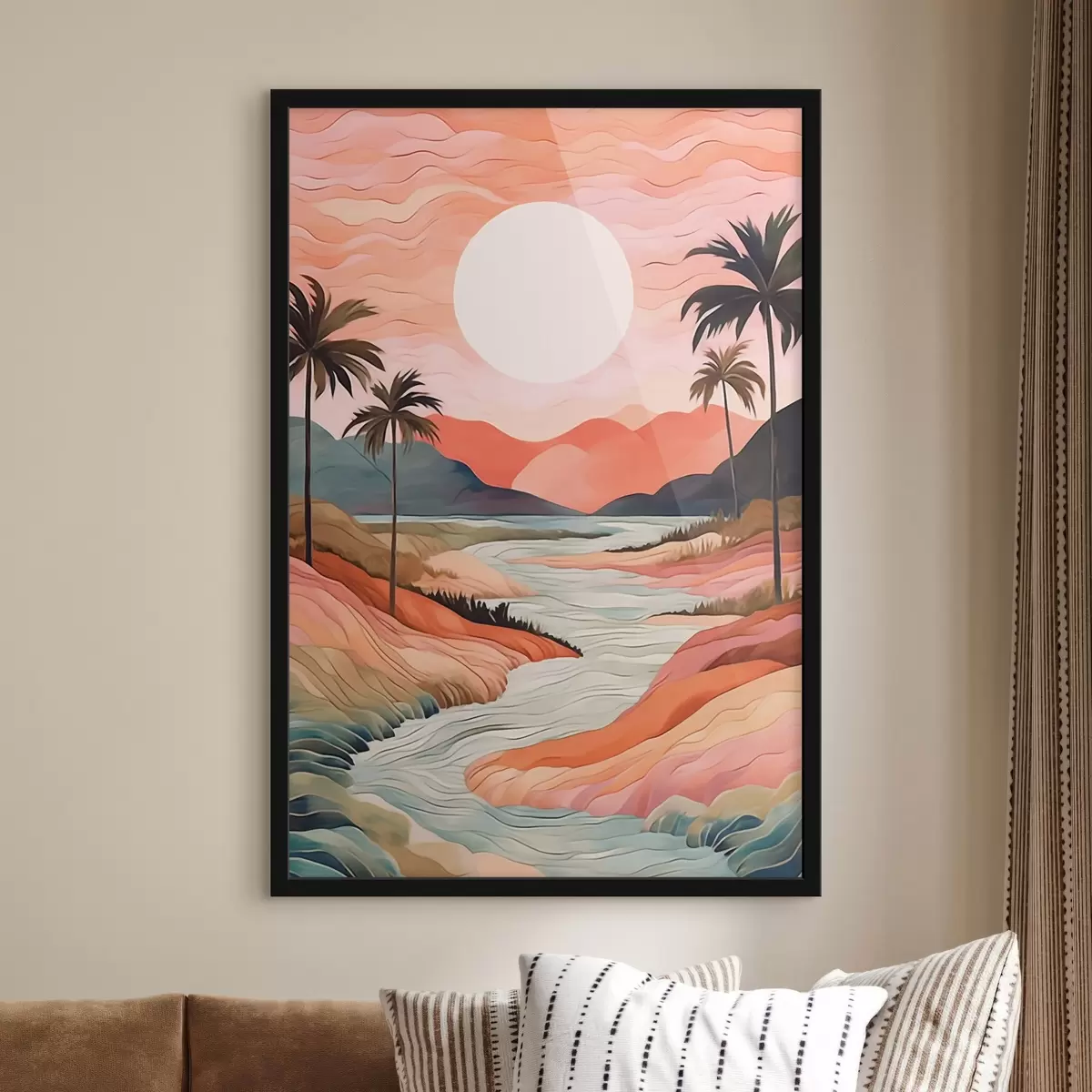 Plakatas Peizažas su upe f44568