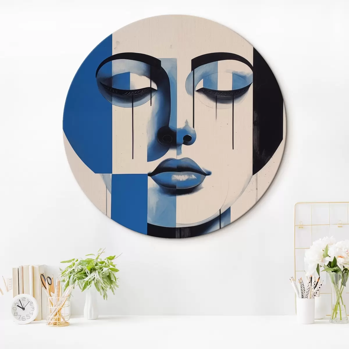 Apvalūs paveikslai Abstraktus veidas r44564