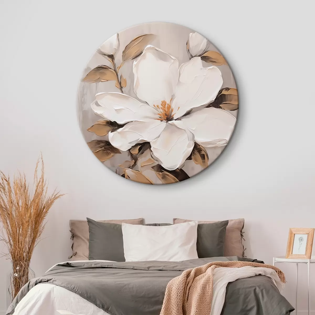 Apvalūs paveikslai Didelis gėlių imitacijos paveikslas r44581