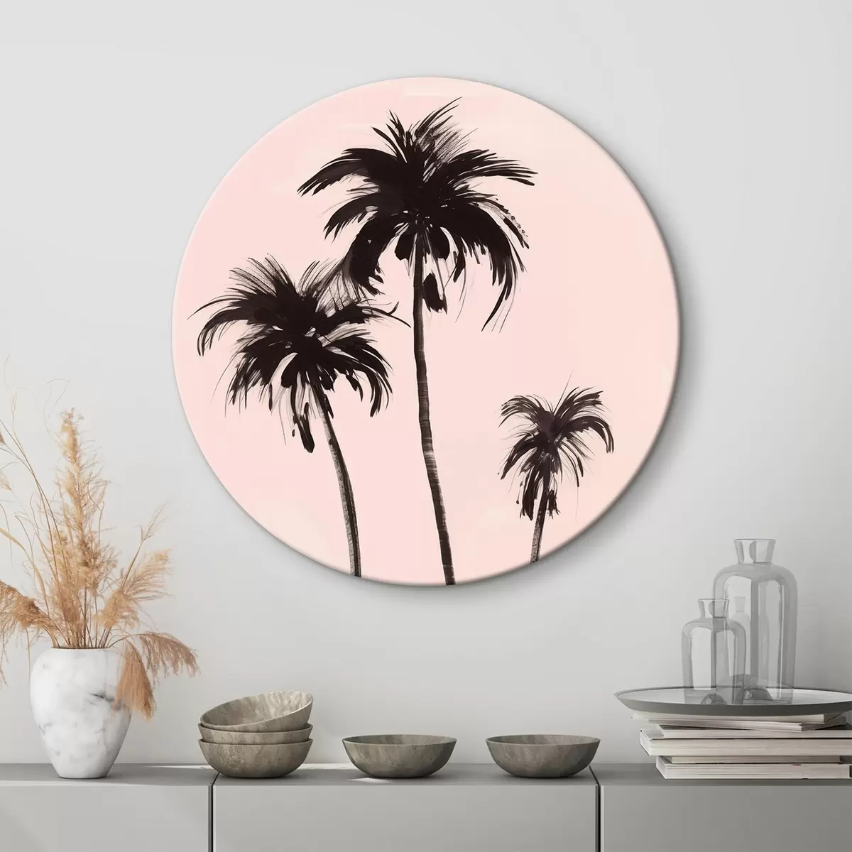 Apvalūs paveikslai Palmės minimalizmas r44598