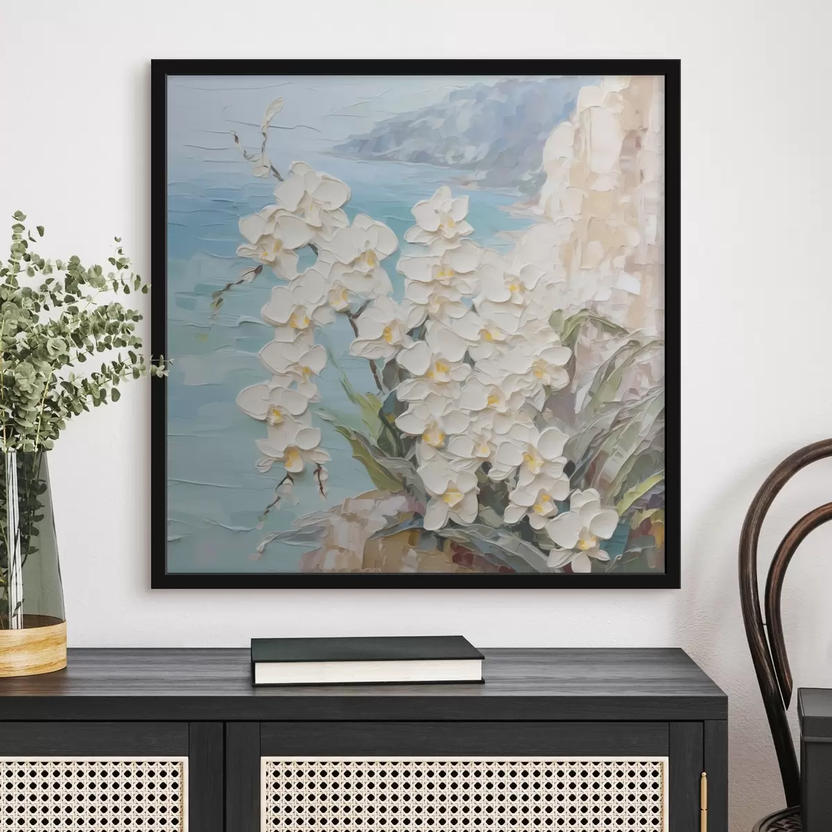 Plakatas Orchidėjos jūros fone f44590