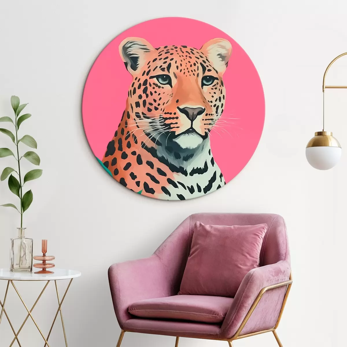 Apvalūs paveikslai Leopardas r44636