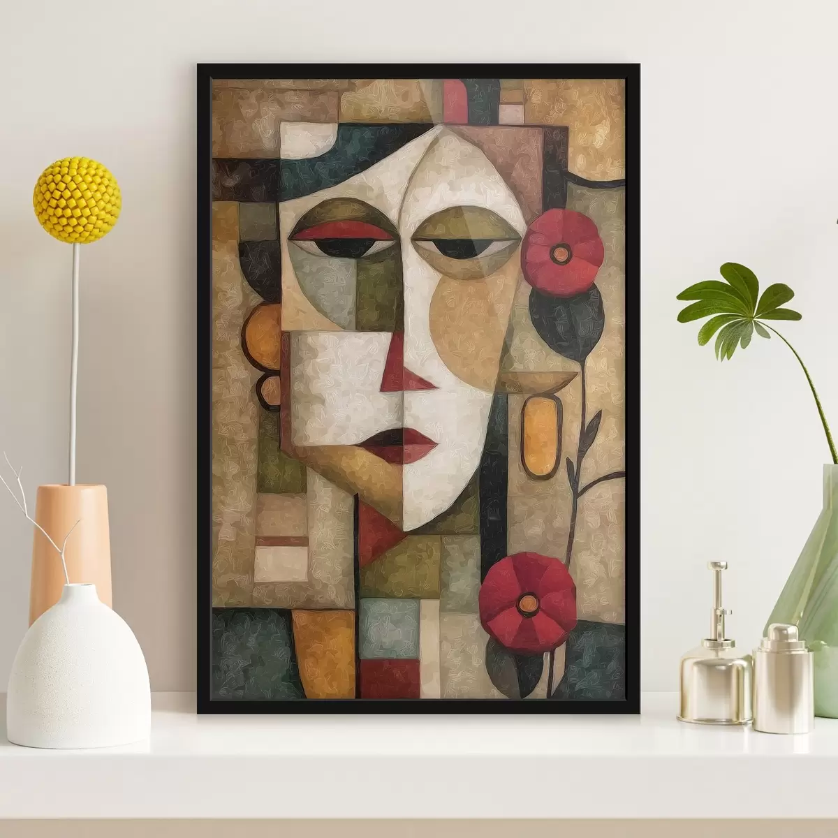 Plakatas Moters veidas, kubizmas f44619