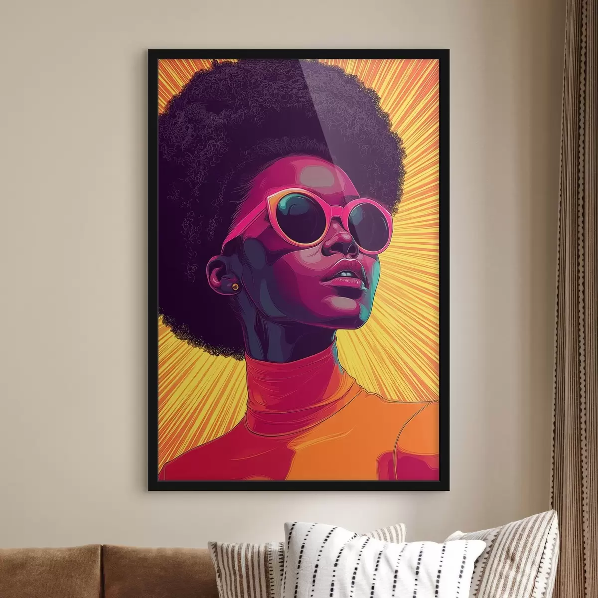Plakatas Mergina su akiniais, pop menas f44620