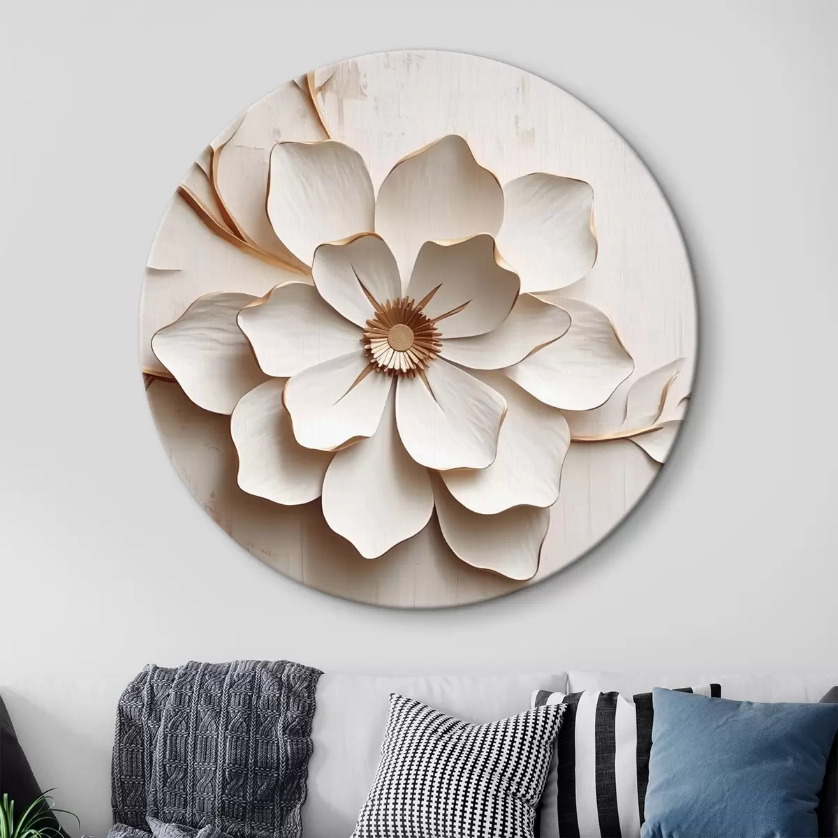 Apvalūs paveikslai Gėlė su tūriniais žiedlapiais r44630