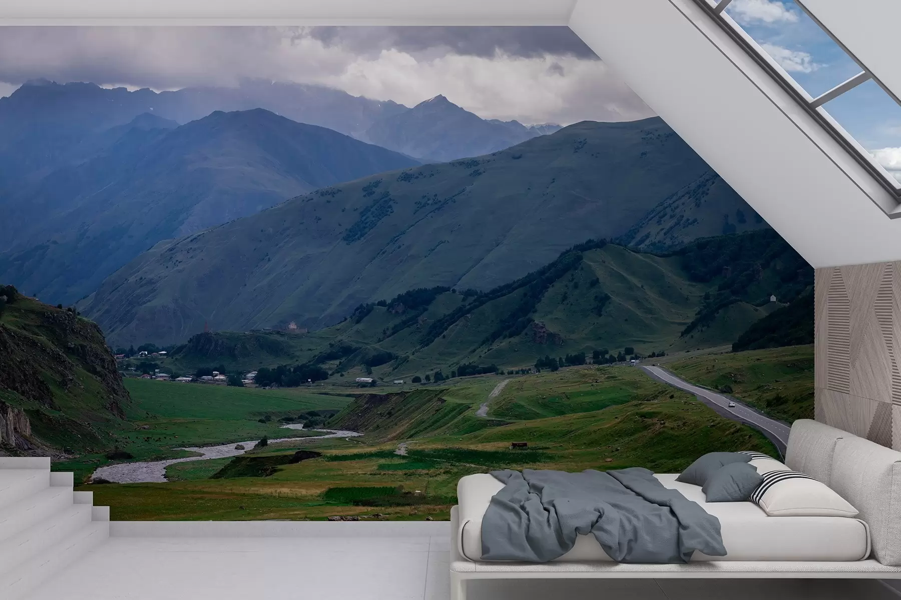 Fototapetai Gruzija peizažai, kalnai, kelionė, kelionė keliais, realizmas w04097