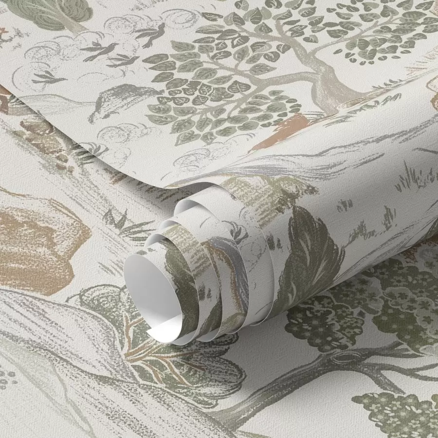 Fototapetai Pasakų gamtos žemėlapis su gyvūnais ir medžiais a00177