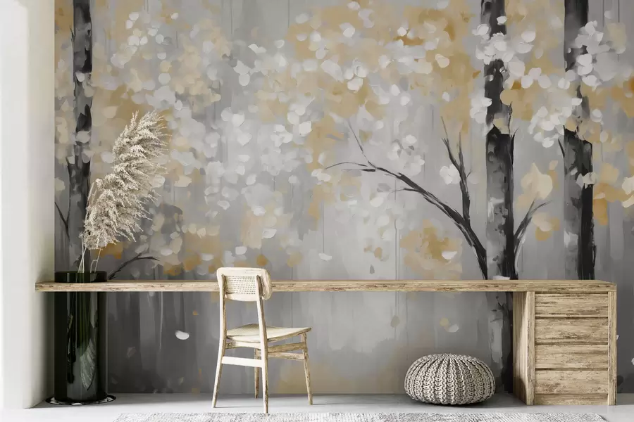 Fototapetai Abstraktūs medžiai su potėpių imitacija w04017