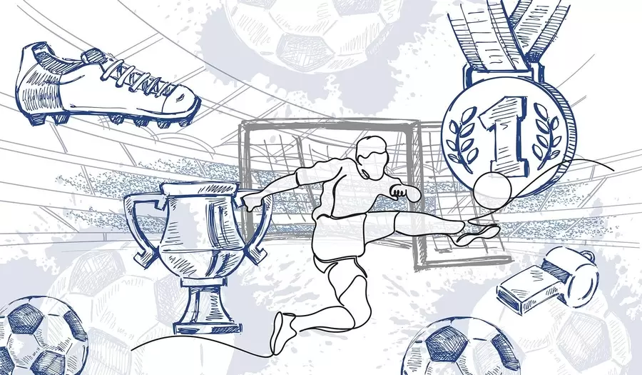 Fototapetai Futbolo atributai w04108