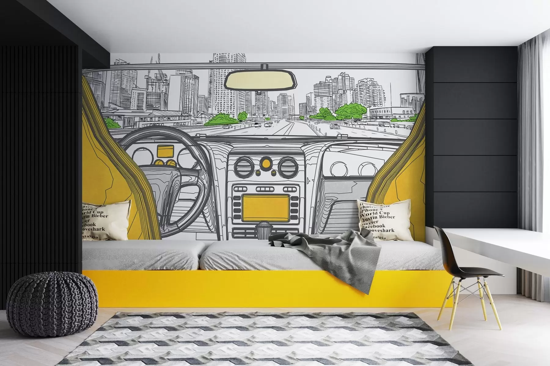 Fototapetai Kontūro vaizdas iš automobilio w04109