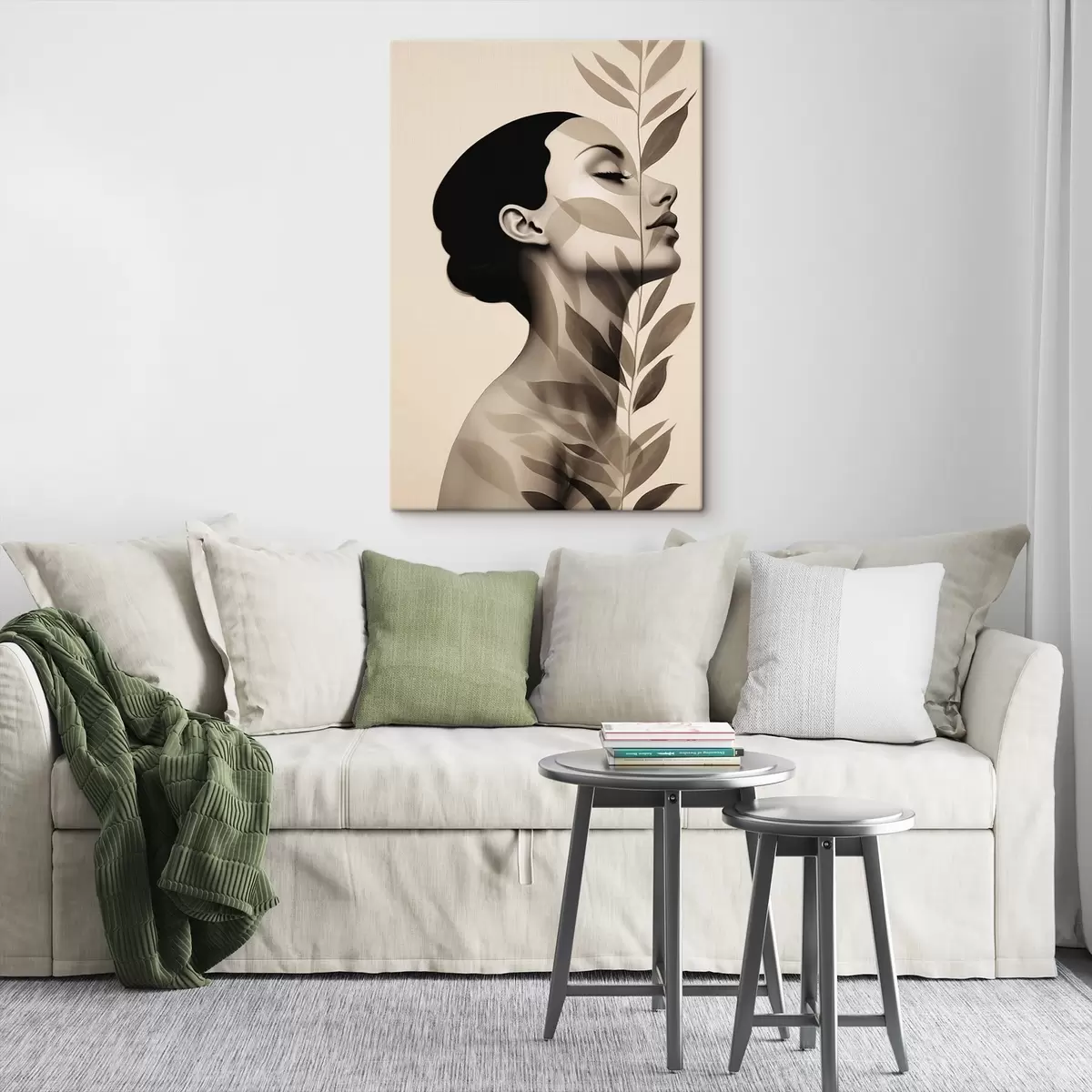 Paveikslėlis Moters profilis su gėlių raštu s44725