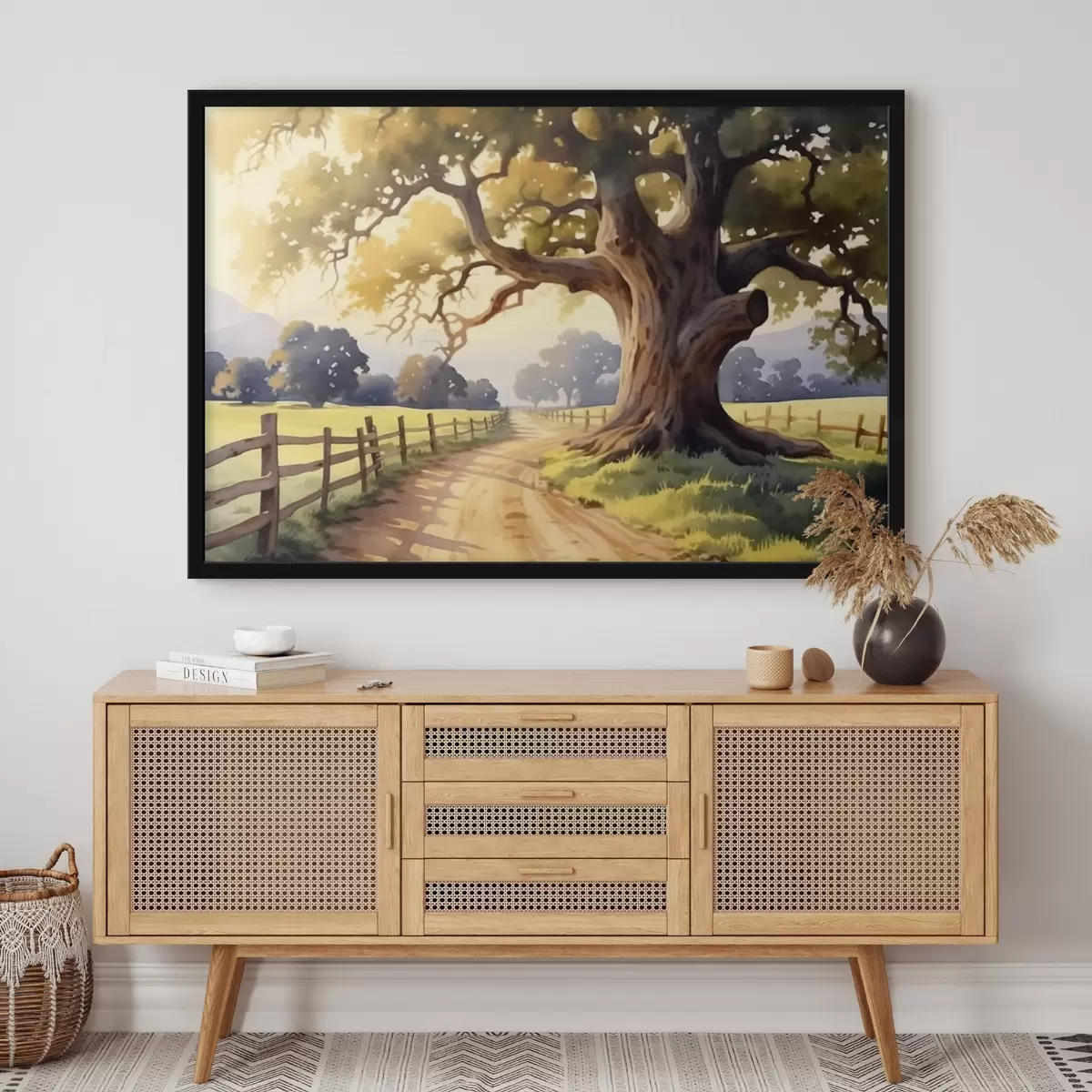 Plakatas alėja kaimo kelyje f44733