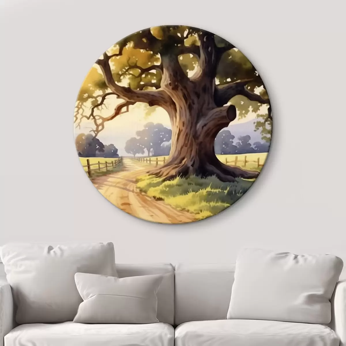 Apvalūs paveikslai alėja kaimo kelyje r44733