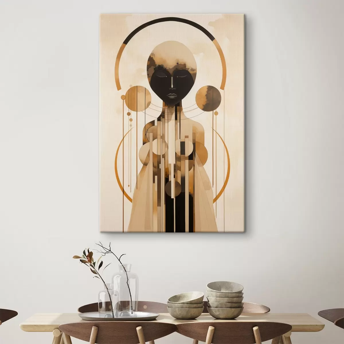 Paveikslėlis Figūra su apskritimais smėlio ir rudos spalvų paletėje s44747