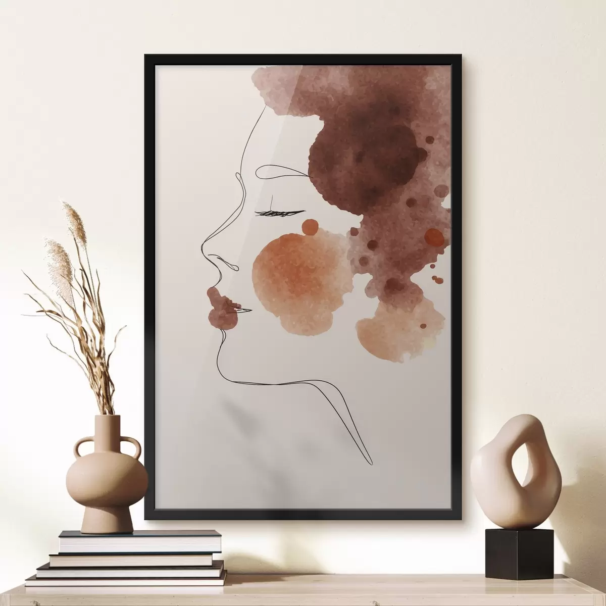Plakatas Veido linijos ir rudi tonai f44757
