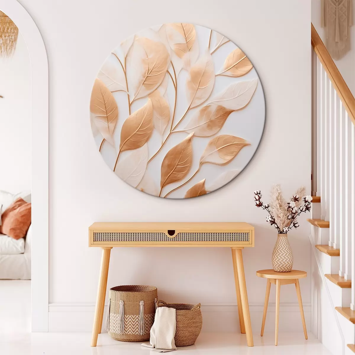 Apvalūs paveikslai Lapai ant šakų r44766