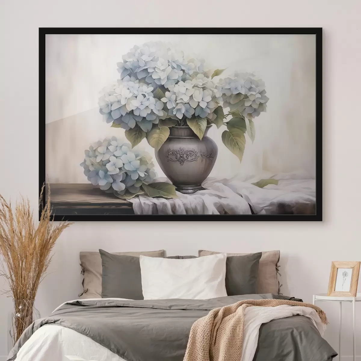 Plakatas Hortenzijos gėlės vazoje f44771
