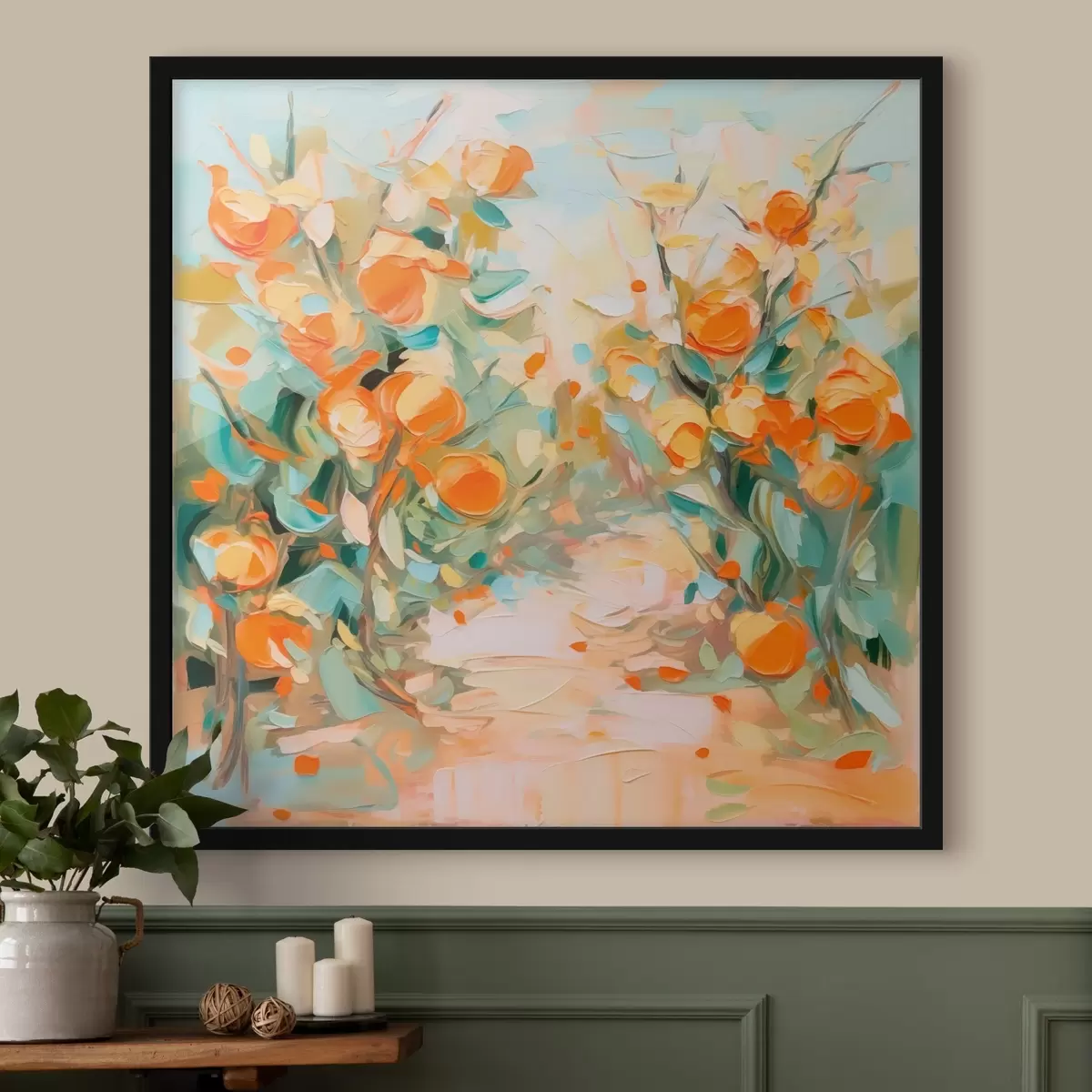 Plakatas Abstrakti apelsinų giraitės imitacijos tapyba f44772