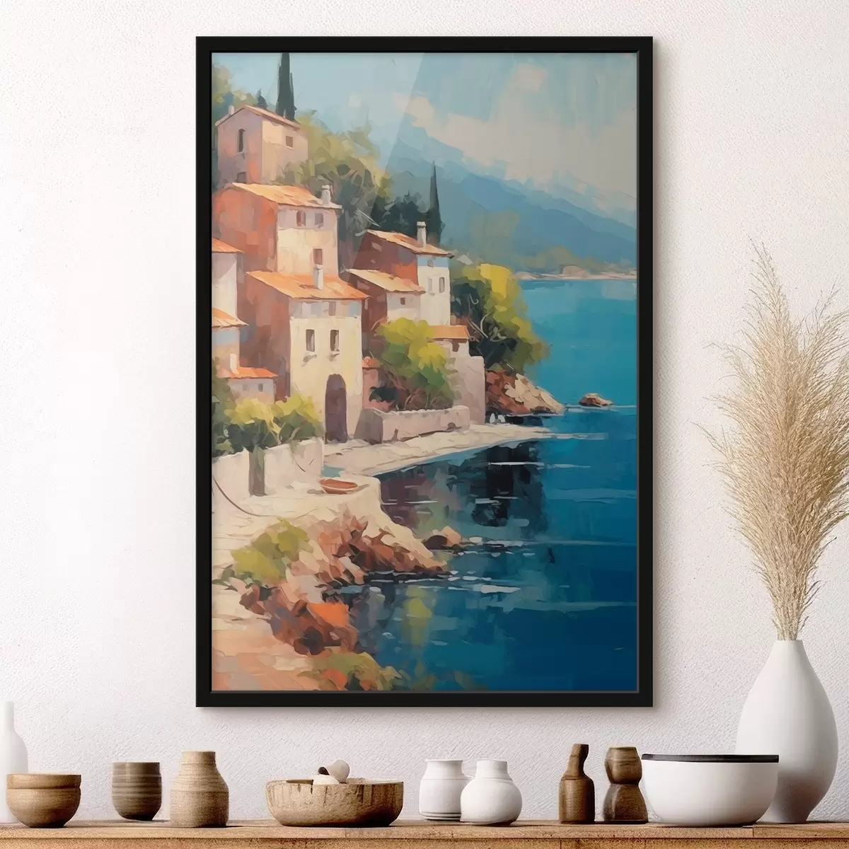 Plakatas Namai prie įlankos Tapybos imitacija f44773