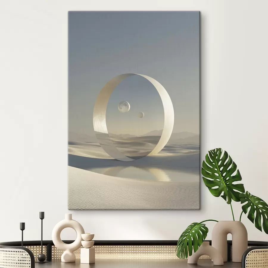 Fototapetai Futuristinis kraštovaizdis su kopomis ir planetomis  s44791