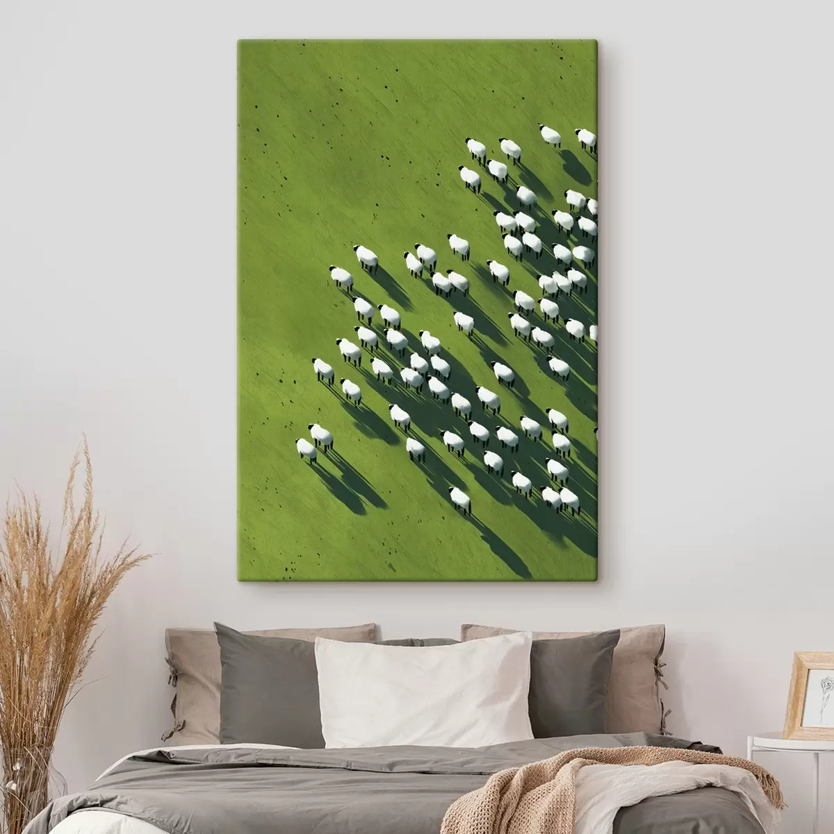 Paveikslėlis Žalias laukas su avių banda, abstrakcija, vaizdas iš oro s44793