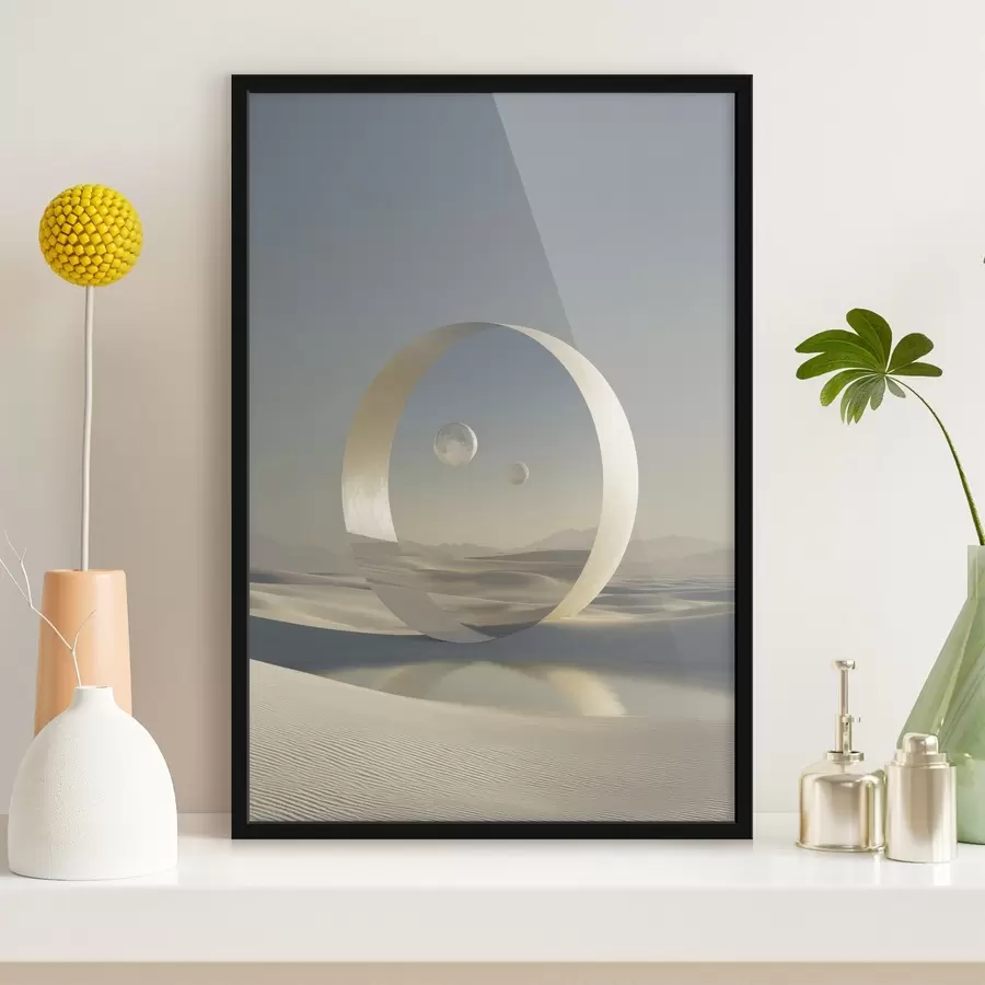 Fototapetai Futuristinis kraštovaizdis su kopomis ir planetomis f44791