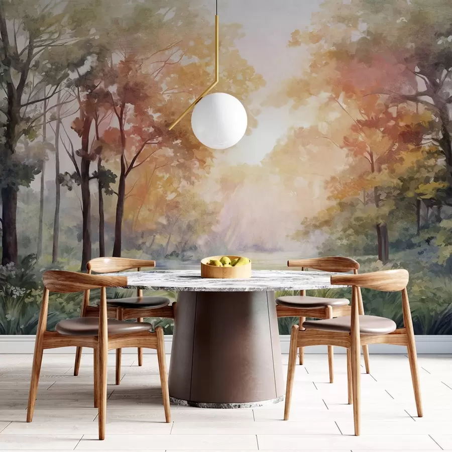 Fototapetai Miškas rudens šviesoje w09210v1