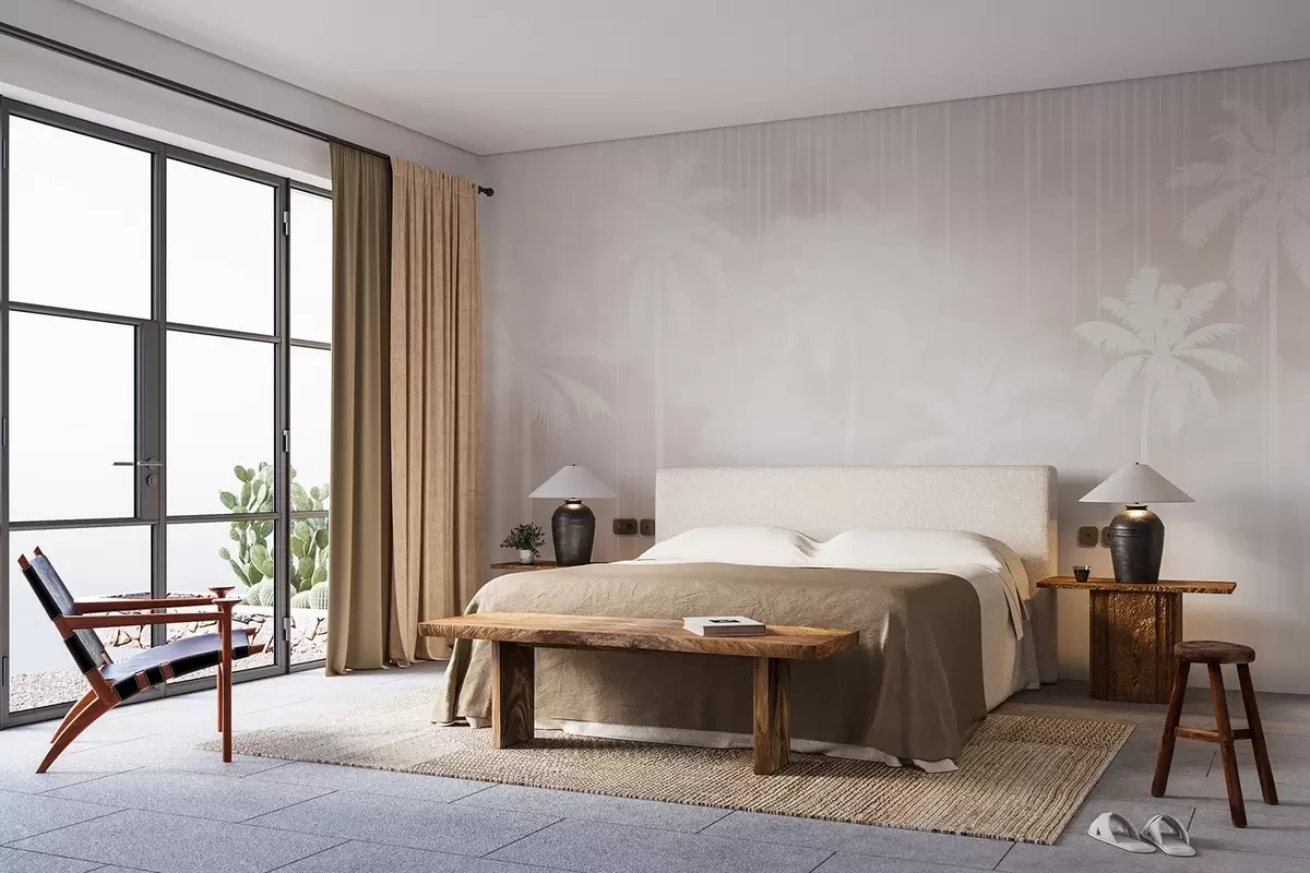 Fototapetai Migla su palmėmis w04180v2