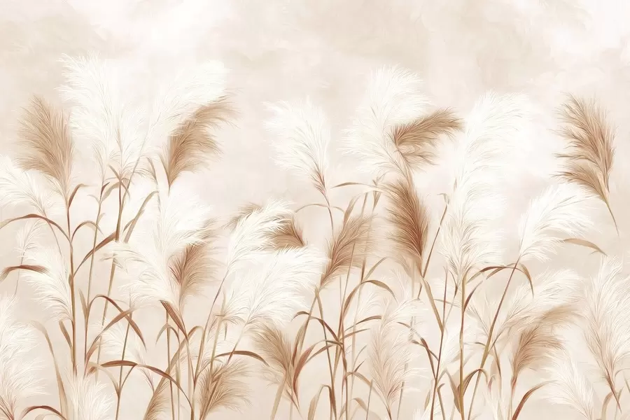 Fototapetai Elegantiški švelnių smėlio ir pieno atspalvių pampų žolės žiedai w09150v1