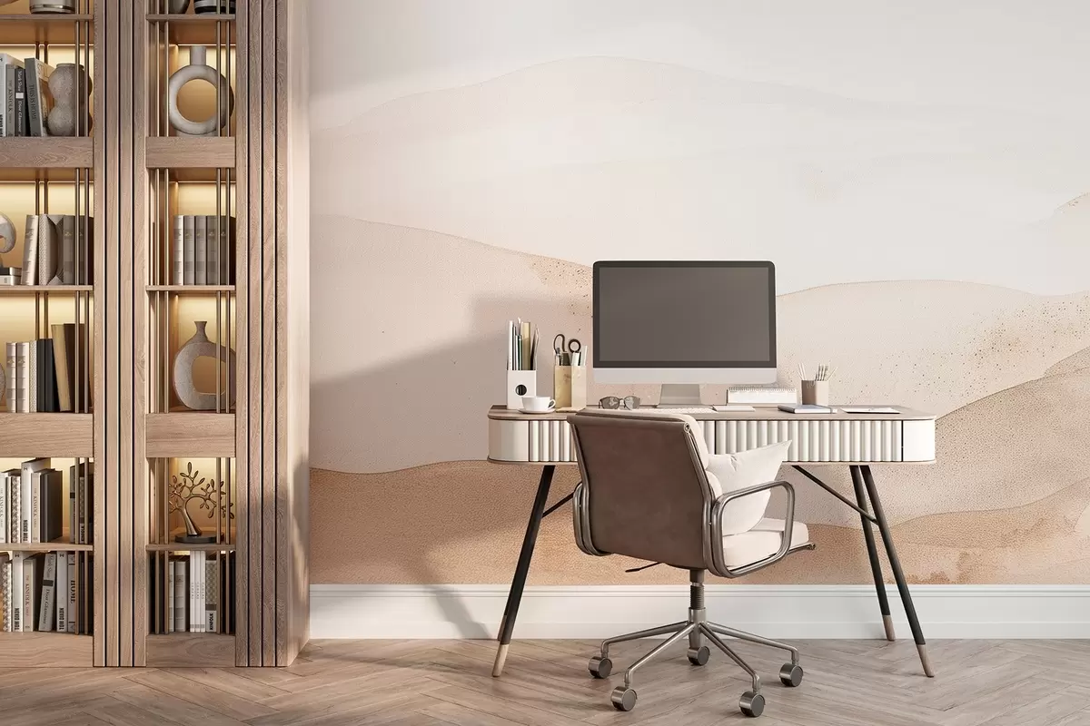 Fototapetai Akvarelės stiliaus šviesiai smėlio atspalvių kalnai w09223