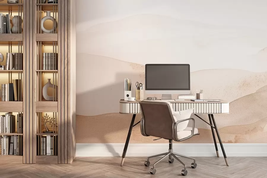 Fototapetai Akvarelės stiliaus šviesiai smėlio atspalvių kalnai w09223