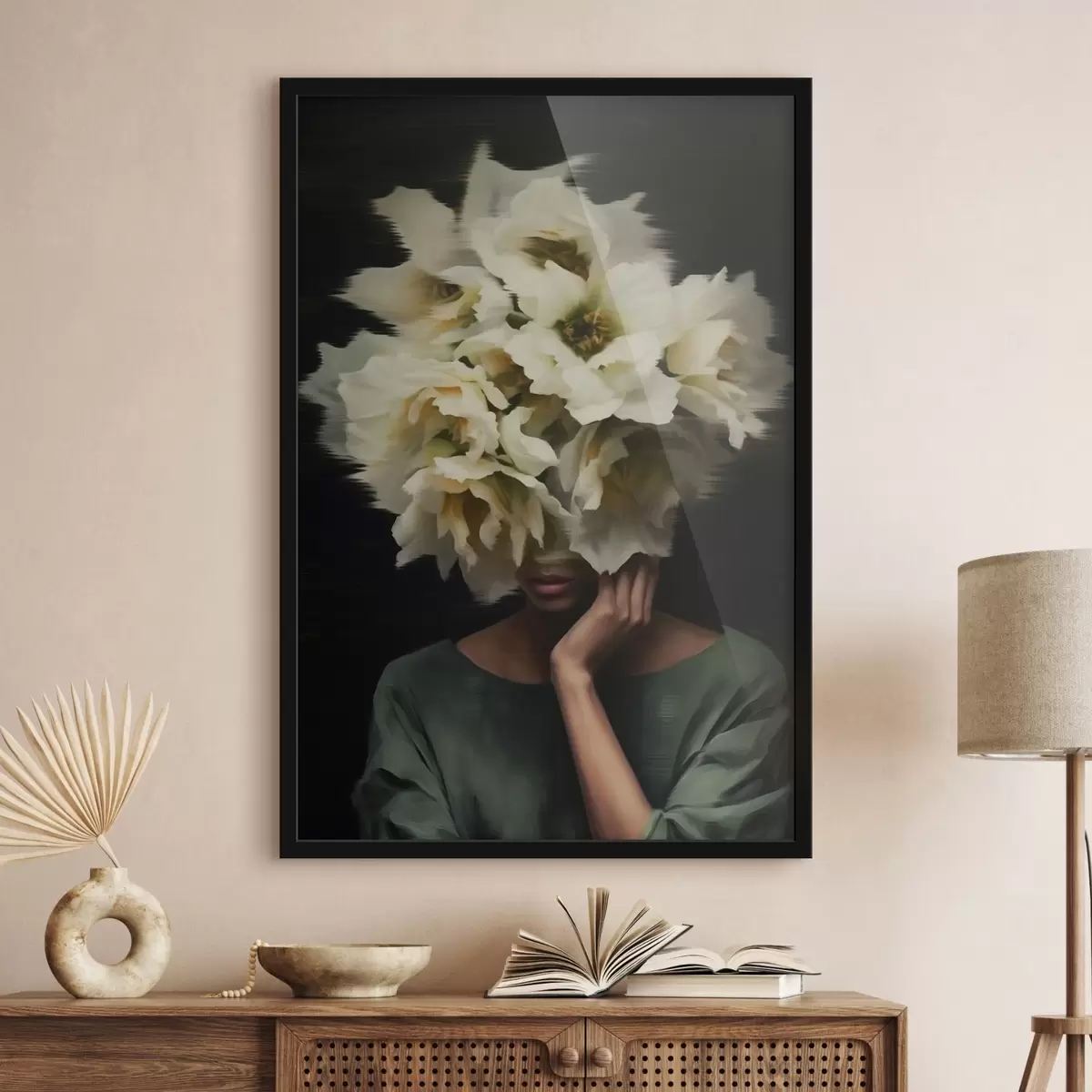 Plakatas Moteris su gėlėmis f44911