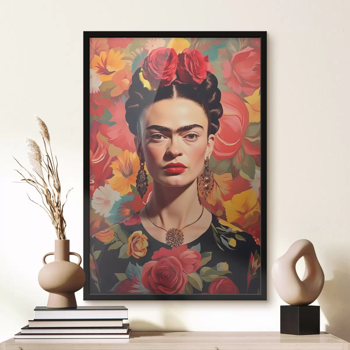 Plakatas Portretas gėlių fone f44920