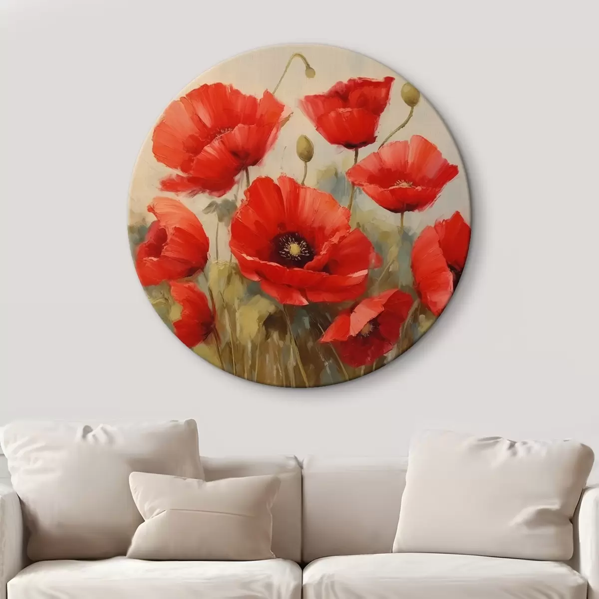 Apvalūs paveikslai Raudonos aguonos r44905