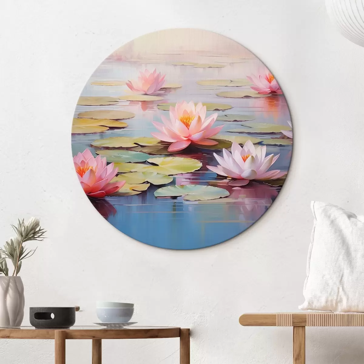 Apvalūs paveikslai Lotosai ant vandens r44909
