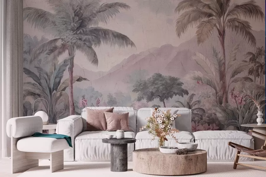 Fototapetai retro stiliaus atogrąžų džiunglės w04139