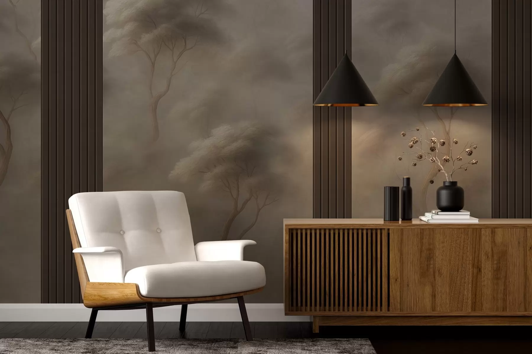 Fototapetai Miškas susitinka su skydo menu w04187