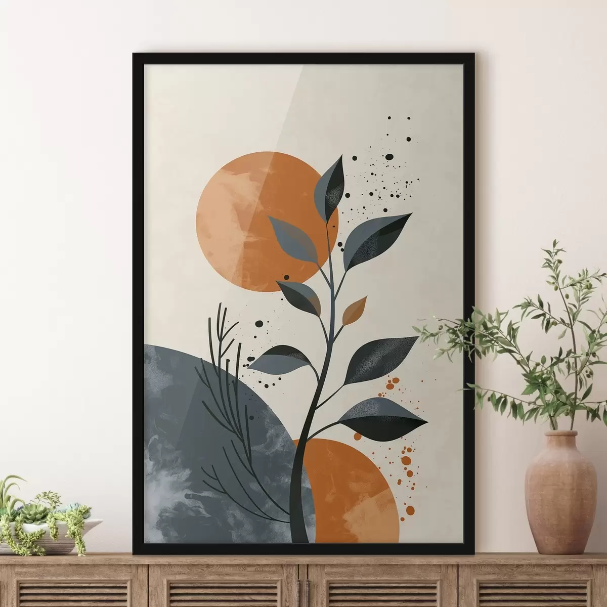 Plakatas Saulė ir lapai f44959