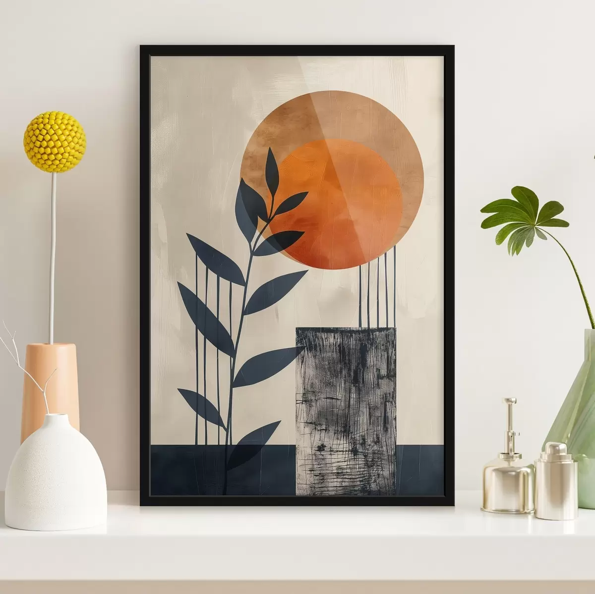 Plakatas Saulė ir lapai f44961