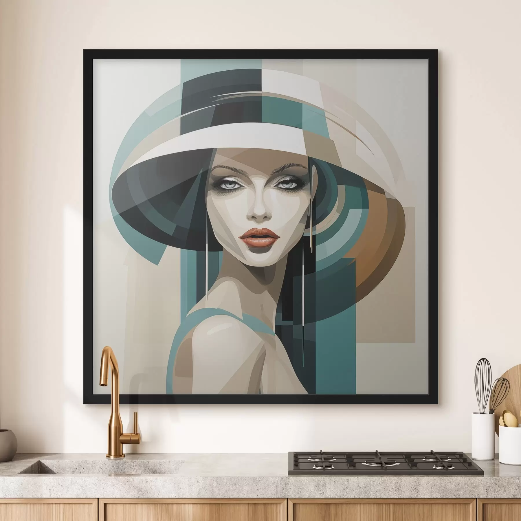 Fototapetai Mergina su skrybėle f44972