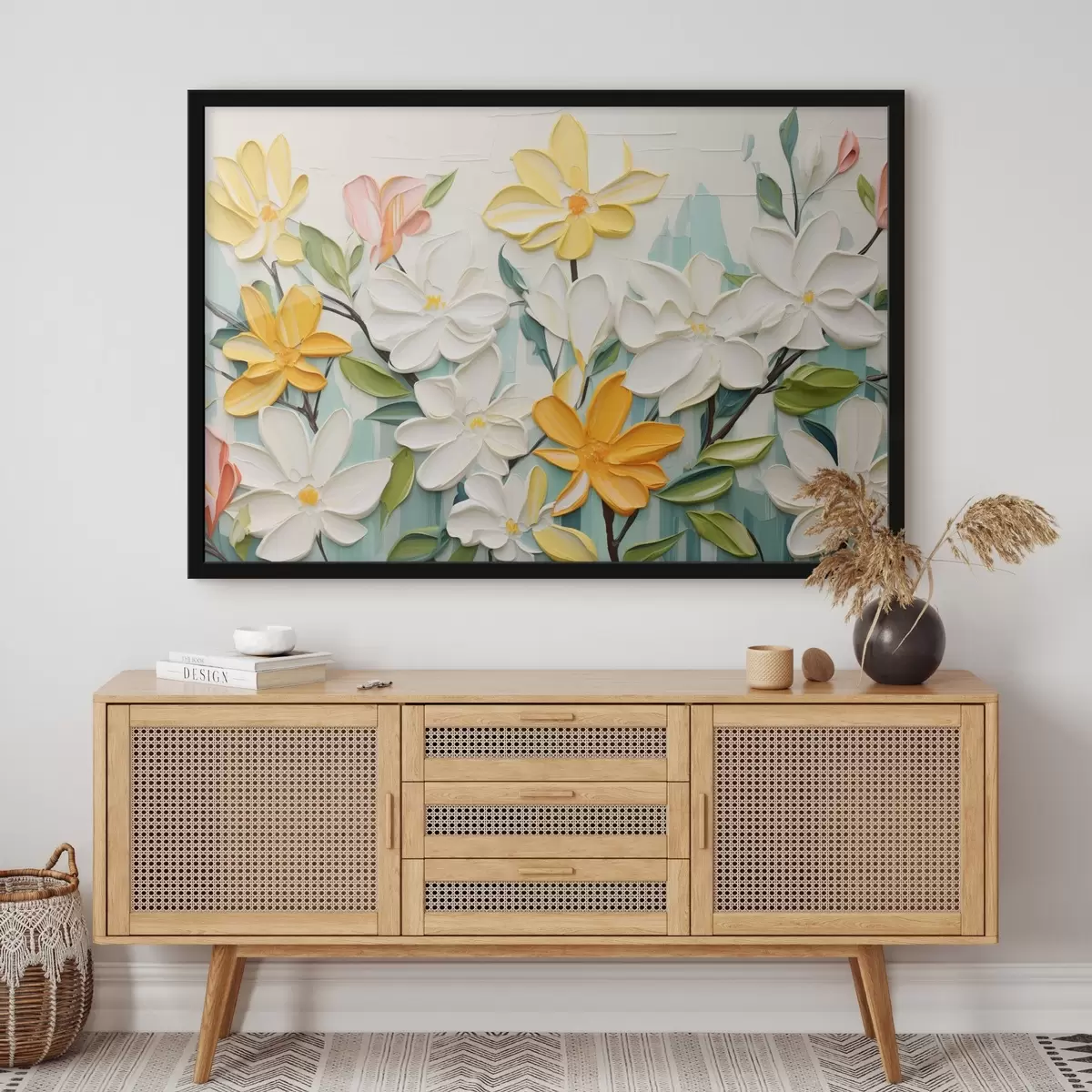 Plakatas Ryškių spalvų reljefinės gėlės, imituojančios teptuko potėpį f44942