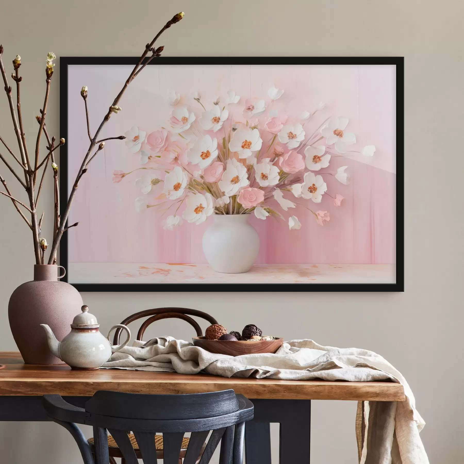 Fototapetai Švelni modernaus dekoratyvinio stiliaus puokštė f44950