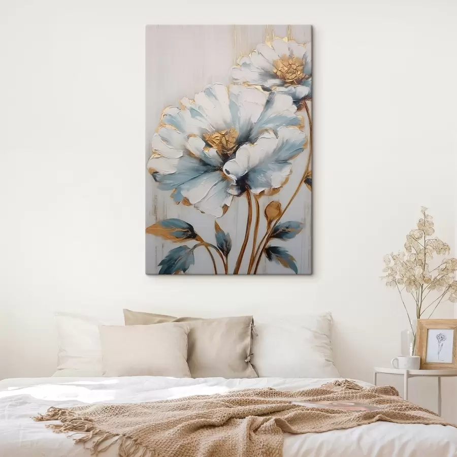 Fototapetai Mėlynos ir baltos gėlės s44989