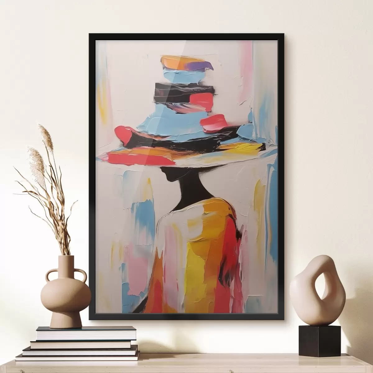 Plakatas Moteris su plačia skrybėle f44994