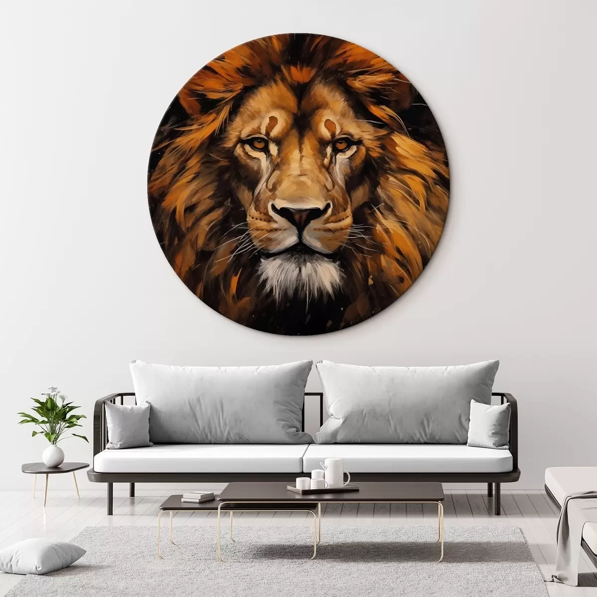 Apvalūs paveikslai Lion r44995