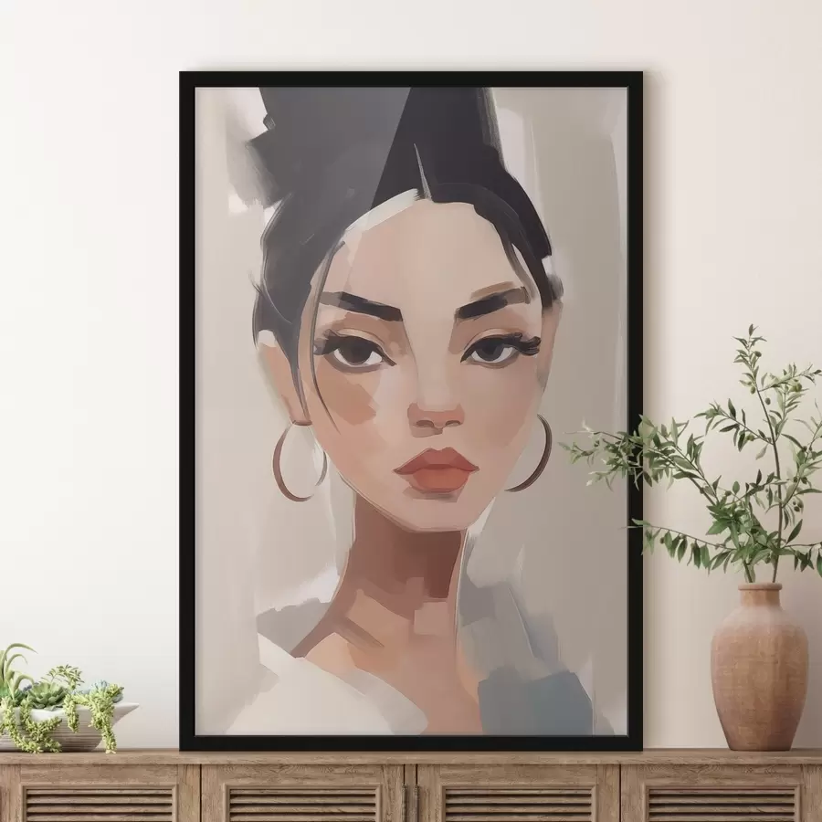 Fototapetai Mergina juodais plaukais f45013