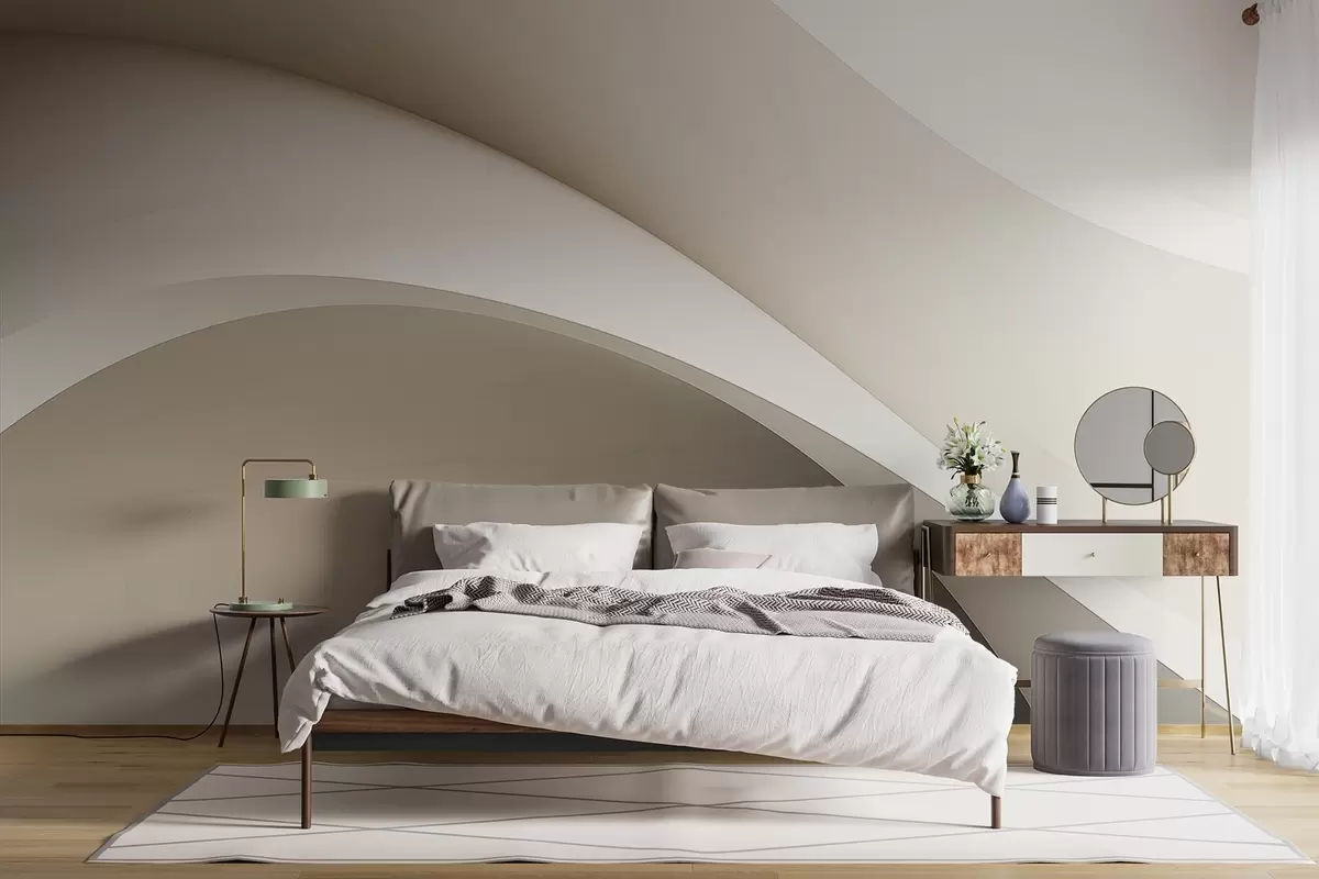 Fototapetai abstrakcija, bangos, minkštos kreivės, smėlio spalvos, lygus, linijos, modernus w04217v1