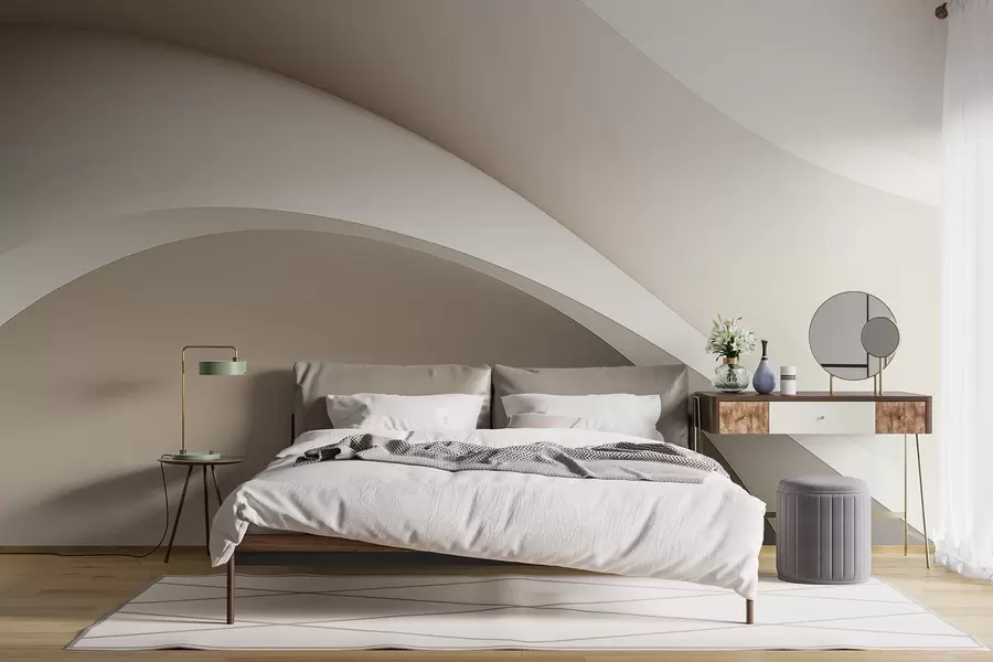 Fototapetai abstrakcija, bangos, minkštos kreivės, smėlio spalvos, lygus, linijos, modernus w04217v1